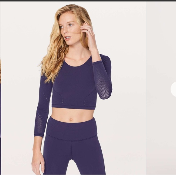 lululemon athletica Tops - Lululemon Reveal Long Sleeve Crop Top *Posy